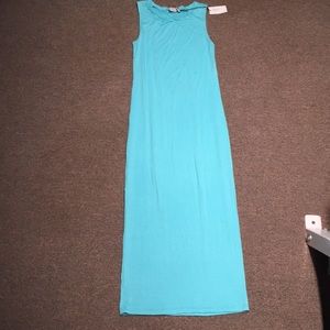 Teddy straight light-blue tank dress